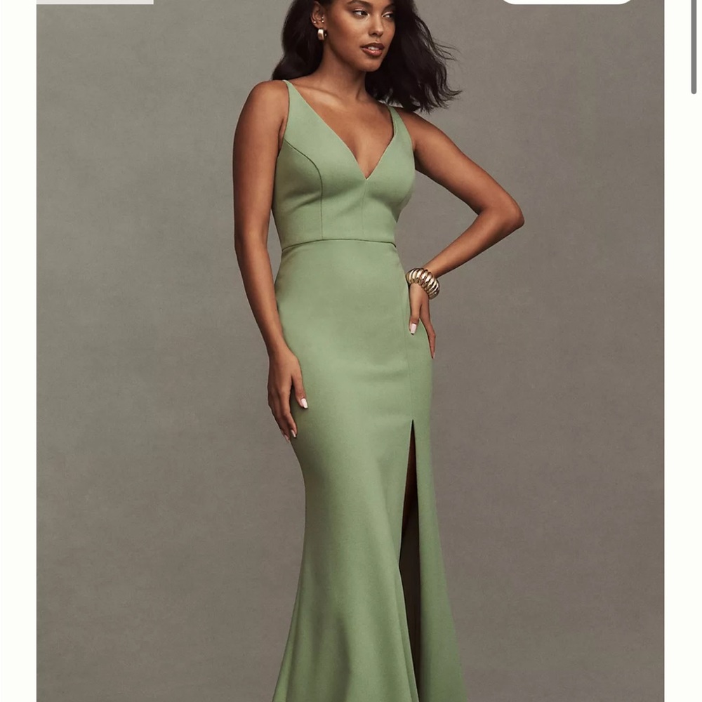 BHLDN Stella Sleeveless V-Neck Stretch Crepe Maxi Dress